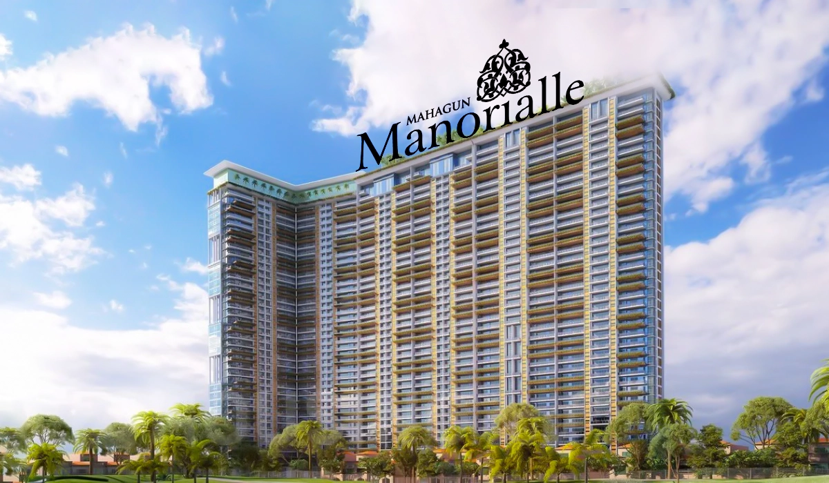 Mahagun Manorialle residential project exterior view